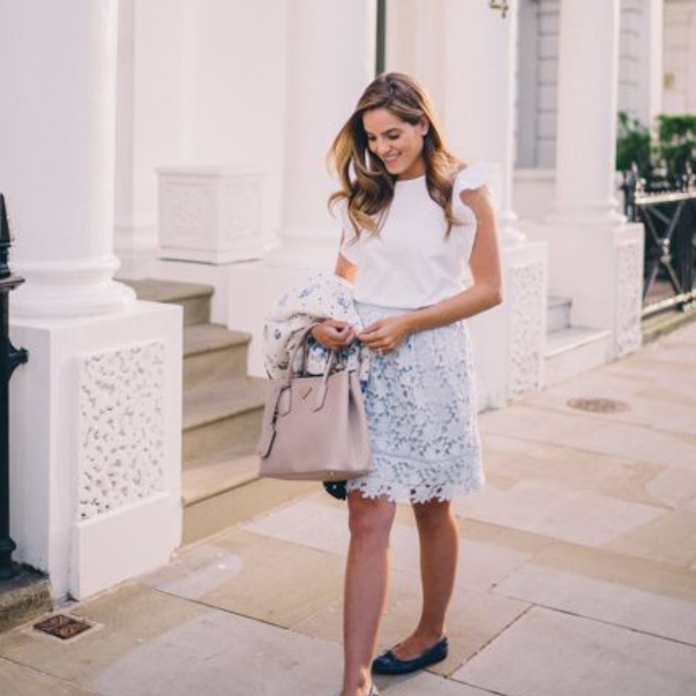 Club Monaco Blue Lace Skirt
